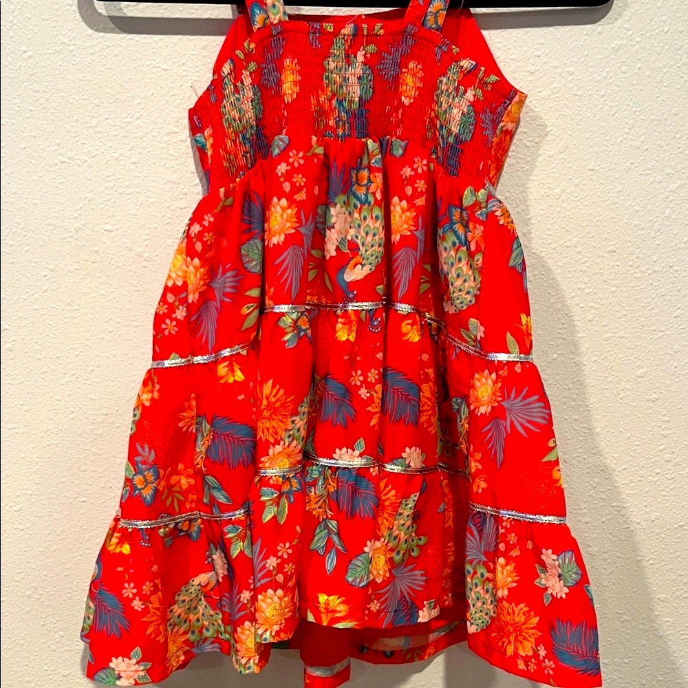 Girls Peek Tiered midi Dress strappy glitzy rainbowcore Barbiecore party holiday - Picture 7 of 10